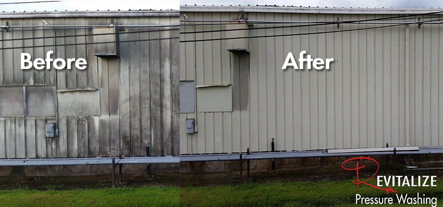 Aluminum Building Washing - Mold and Algae Removal in Houston